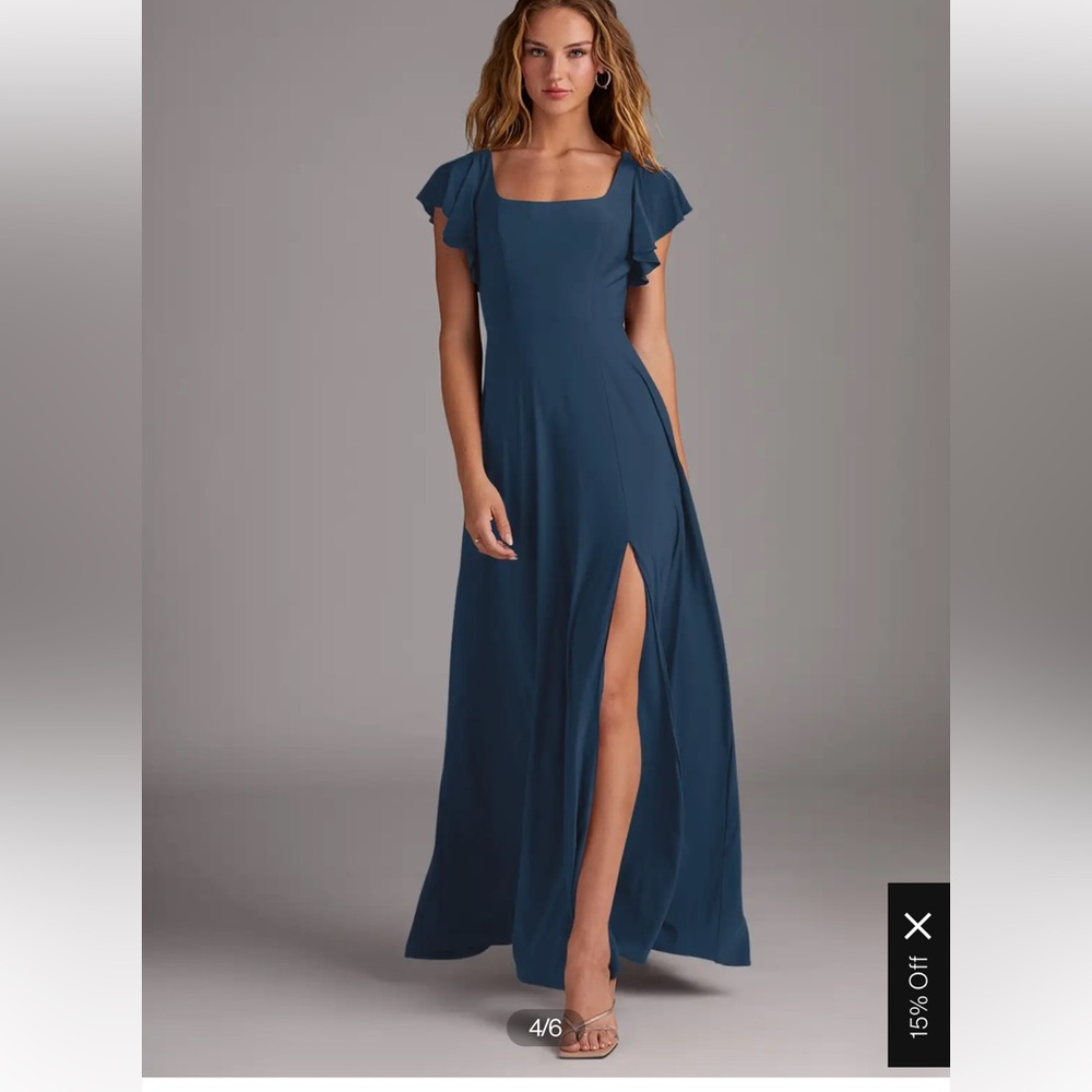 azazie bondi dress in neptune